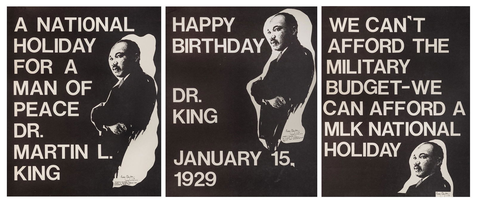 CLAYTON, Avery. Trio of Martin Luther King Jr. posters. (1 of 4)