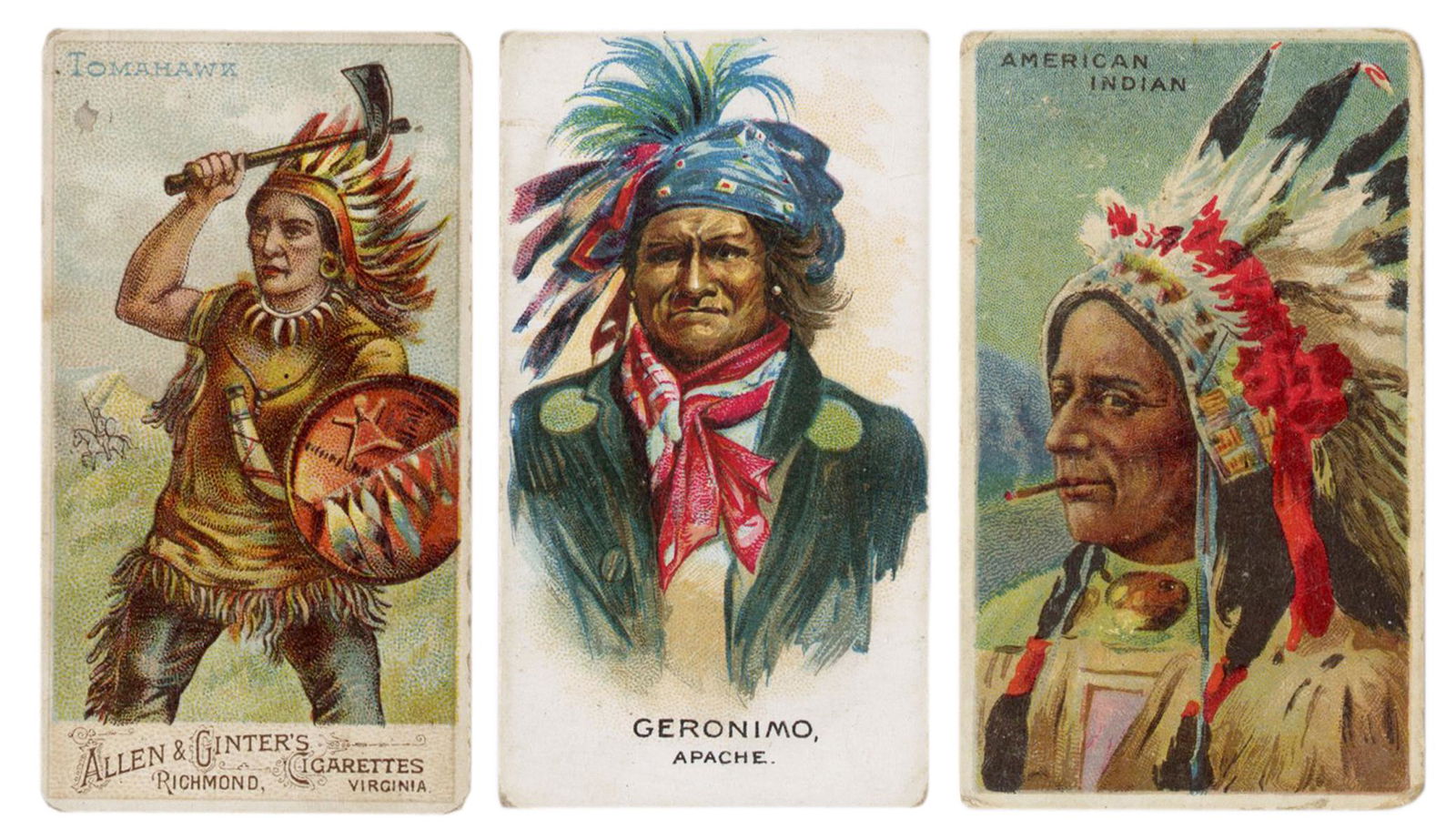 [AMERICAN INDIAN]. Group of 18 American Indian tobacco (1 of 2)