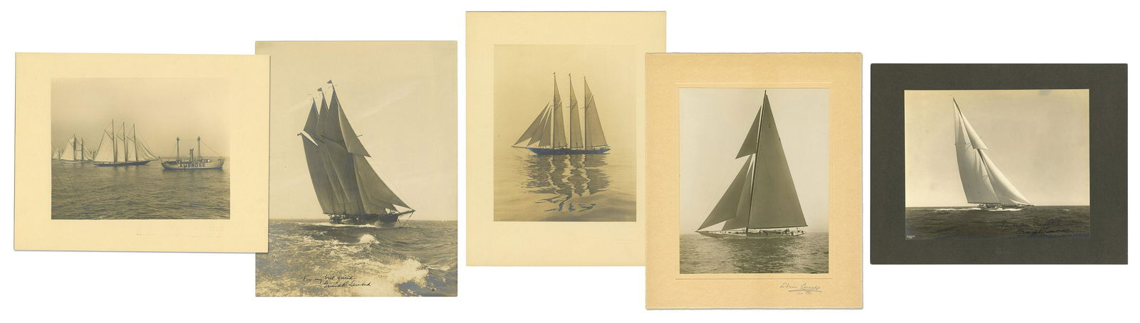 [YACHTING]. A group of 5 large format photographs of (1 of 6)
