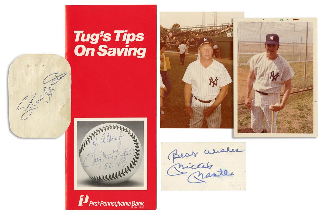 [BASEBALL]. MANTLE, Mickey (1931-1995), et al. Trio of (1 of 1)