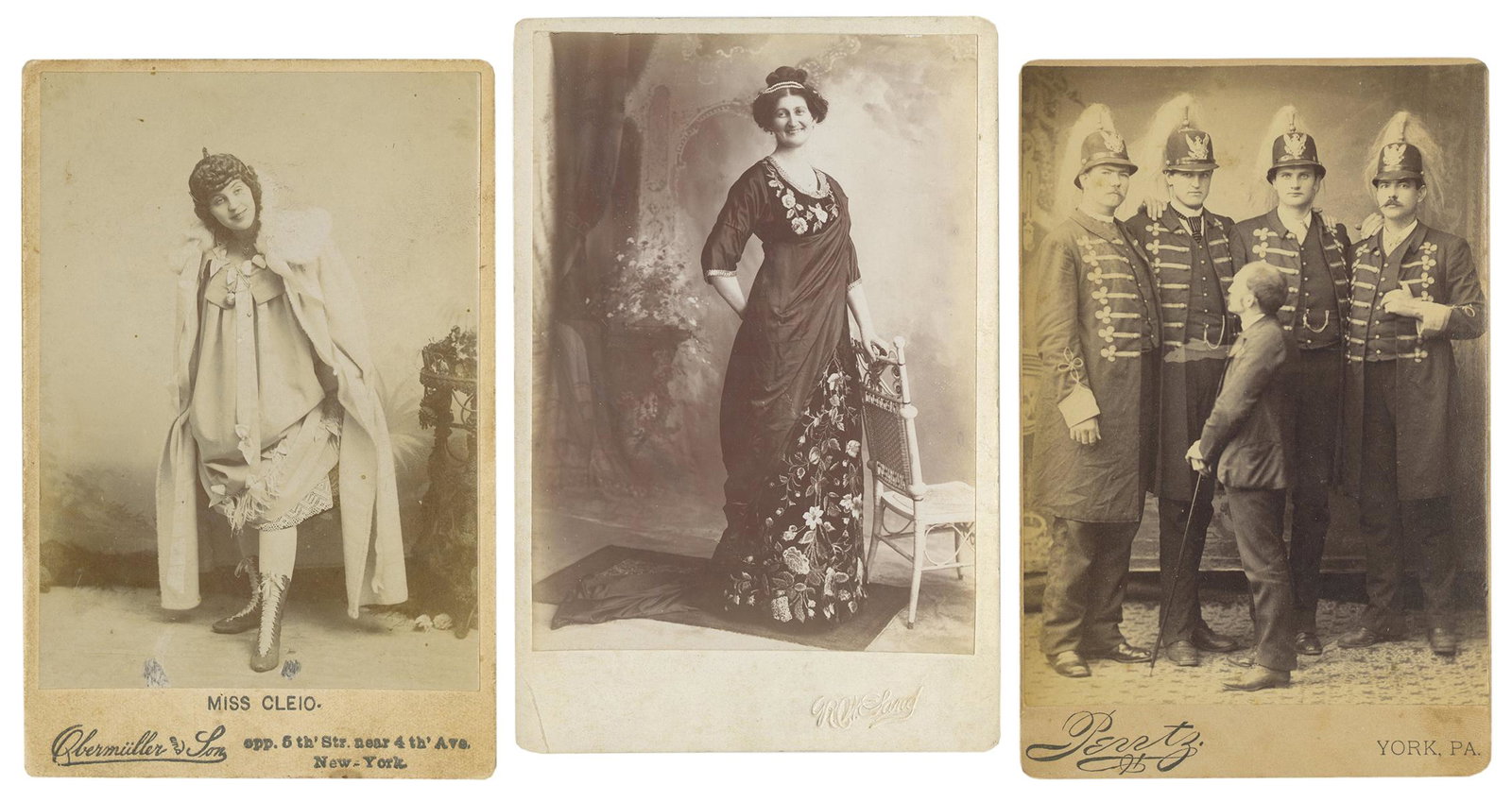 [CIRCUS]. Three cabinet cards of a snake charmer and (1 of 1)