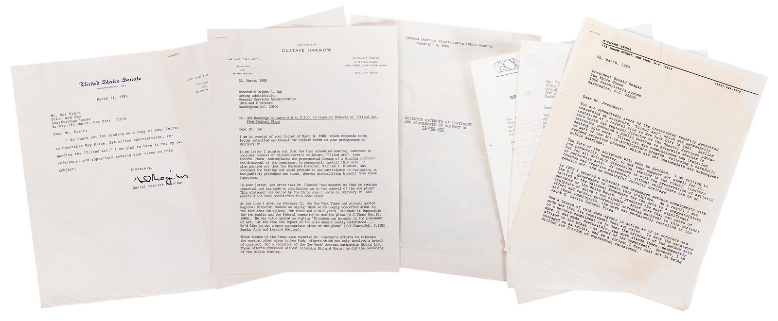 [SERRA, Richard (b. 1938)]. Archive of documents (1 of 1)