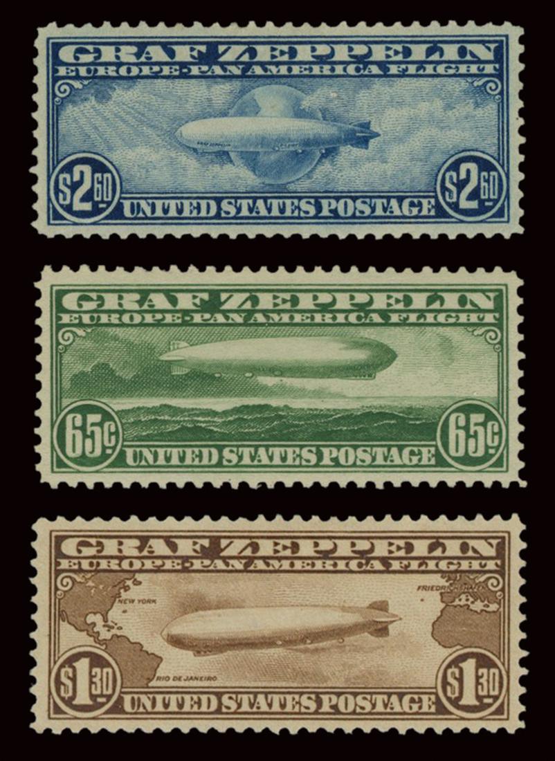Scott # C-13-15. U. S. Zeppelin Stamp Set. Jumbo (1 of 1)