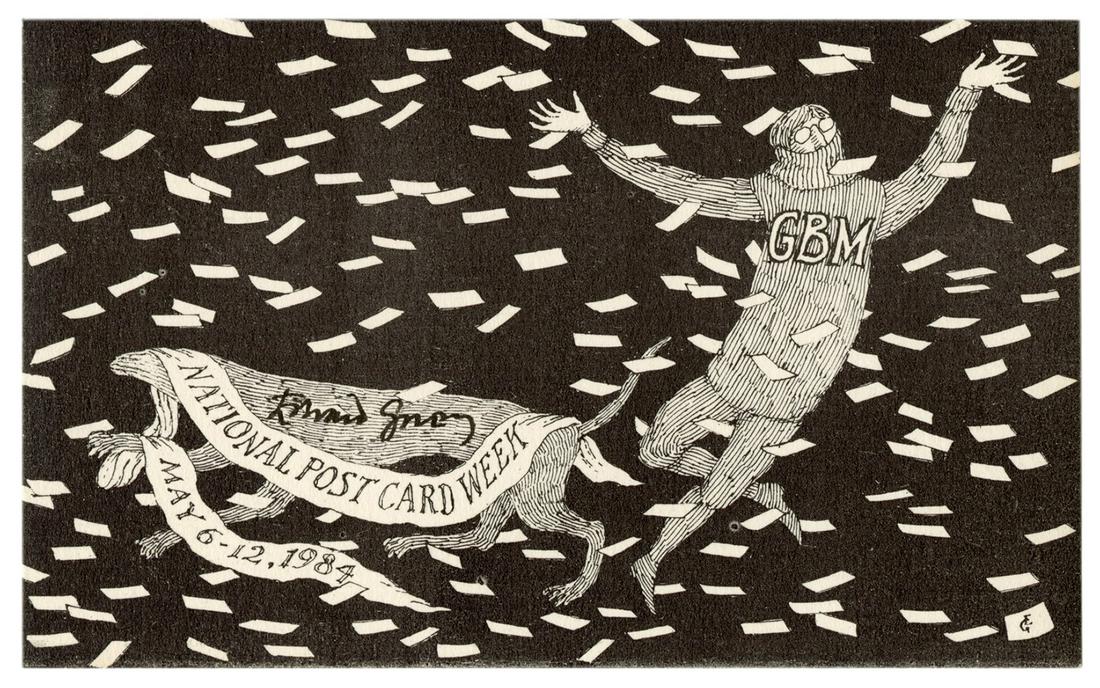 GOREY, Edward (1925-2000). Signed postcard. Signed by (1 of 1)