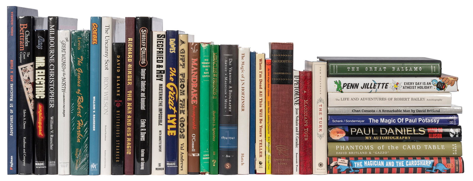 [BIOGRAPHIES] A group of over 30 magician biographies.: [BIOGRAPHIES] A group of over 30 magician biographies. Including: DAWES, Edwin A. Stanley Collins: Conjurer, Collector, and Iconoclast. Washington: Kaufman and Company, 2002. Publisher’s black c