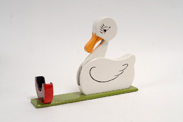 Card Duck. Tampa, Warren Hamilton, ca. 1960: Card Duck. Tampa, Warren Hamilton, ca. 1960. Wooden duck that picks chosen cards from a deck placed in a feed box in front of it on a small platform by grabbing them with its bill. No hallmark. Good c
