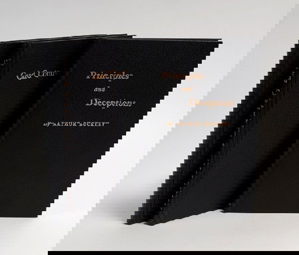 Buckley, Arthur. The Buckley Trilogy: Buckley, Arthur. The Buckley Trilogy. Comprised of Card Control (1946), Gems of Mental Magic (with John Brown Cook, 1947), and Principles and Deceptions (1948). All three bound in black cloth, illustr