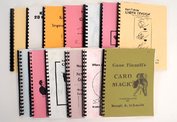 Thirteen Karl Fulves card magic publications: Fulves, Karl. Group of 13 comb-bound Karl Fulves card magic publications. Including 28 Card Tricks (1991), Card Counting (1982), Clockwork (2005), Color Quick (1980), Combo (1998), Combo II (2005), Cr