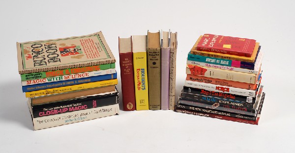 Collection of over 30 Walter Gibson magic books: Gibson, Walter. Collection of over 30 Walter Gibson magic books. Including The Book of Secrets (1927), The Bunco Book (1946), The Complete Illustrated Book of Card Magic (1969), The Complete Illustrat