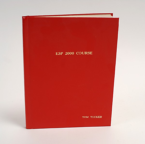 Tucker, Tom. ESP 2000 Course. [Merrimac], 1976: Tucker, Tom. ESP 2000 Course. [Merrimac], 1976. Publisher's red faux leather stamped in gold. Illustrated. 4to. Several documents relating to the Tuckers laid in, including a pledge of secrecy to be s