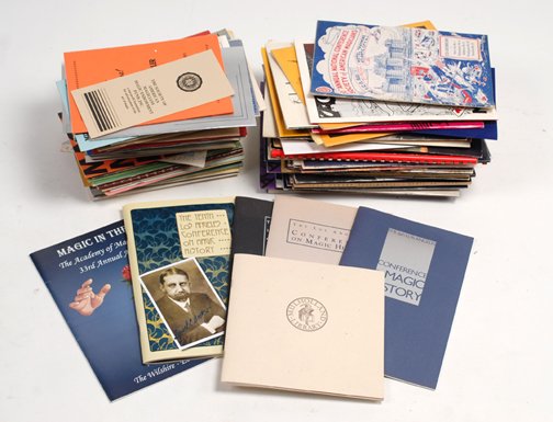 Over 100 magic convention and souvenir programs: [Programs] Collection of over 100 magic convention and souvenir programs. Including elaborately printed and produced programs for S.A.M. and I.B.M. conventions, The Yankee Gathering (a quantity), It's