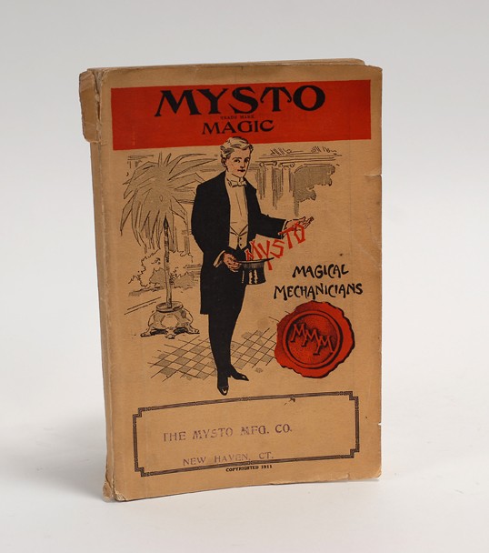 Mysto Magic Catalog. New Haven, 1911.: Mysto Magic Catalog. New Haven, 1911. Pictorial wraps in two colors. Illustrated, including color plates. 8vo. Chips at head and foot of spine and wraps loose, but overall good condition.