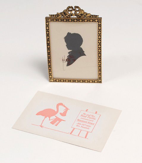 Vernon, Dai. Silhouette of Margaret Grace Fuchs (P: Vernon, Dai. Silhouette of Margaret Grace Fuchs (Paul Fox's daughter), cut by Dai Vernon. Denver, 1932. On a mount measuring 3 ¼ x 4 ½". Framed and glazed. Very good condition. Signed and dated by V