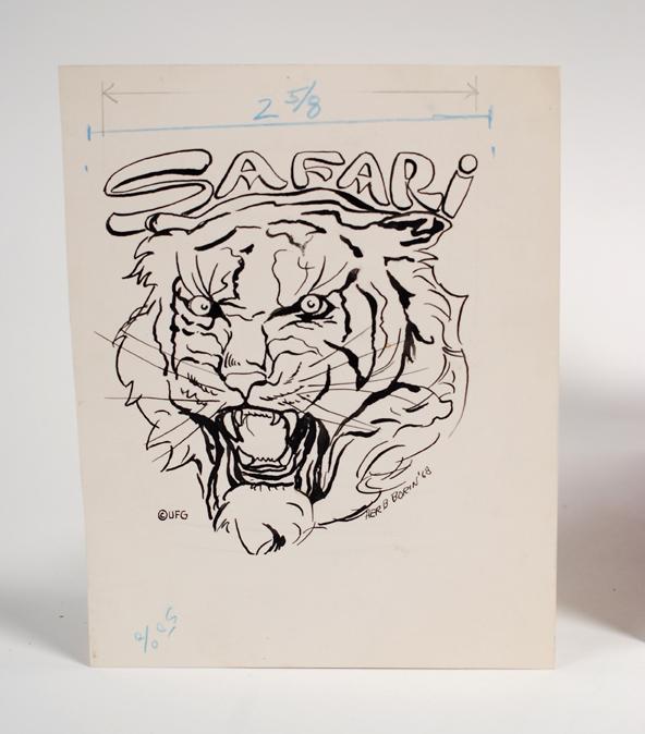 UF Grant original catalog art. Four pieces: Grant, U.F. UF Grant original catalog art. Four pieces including sketches by Ed Mishell (for Linked and Lightning Rod), an early illustration by Tom Lawless, and an illustration by Herb Borin (for Saf