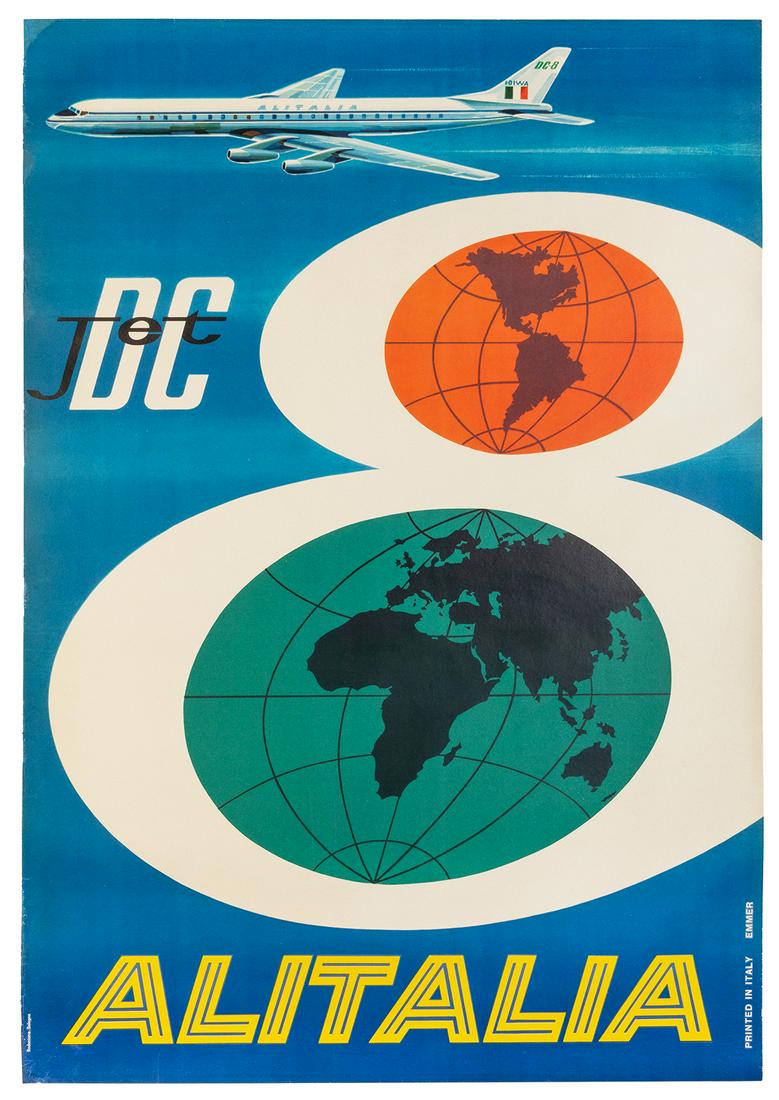 EMMER. Jet DC-8. Bologna: Bodoniana, 1960s. Poster (1 of 1)