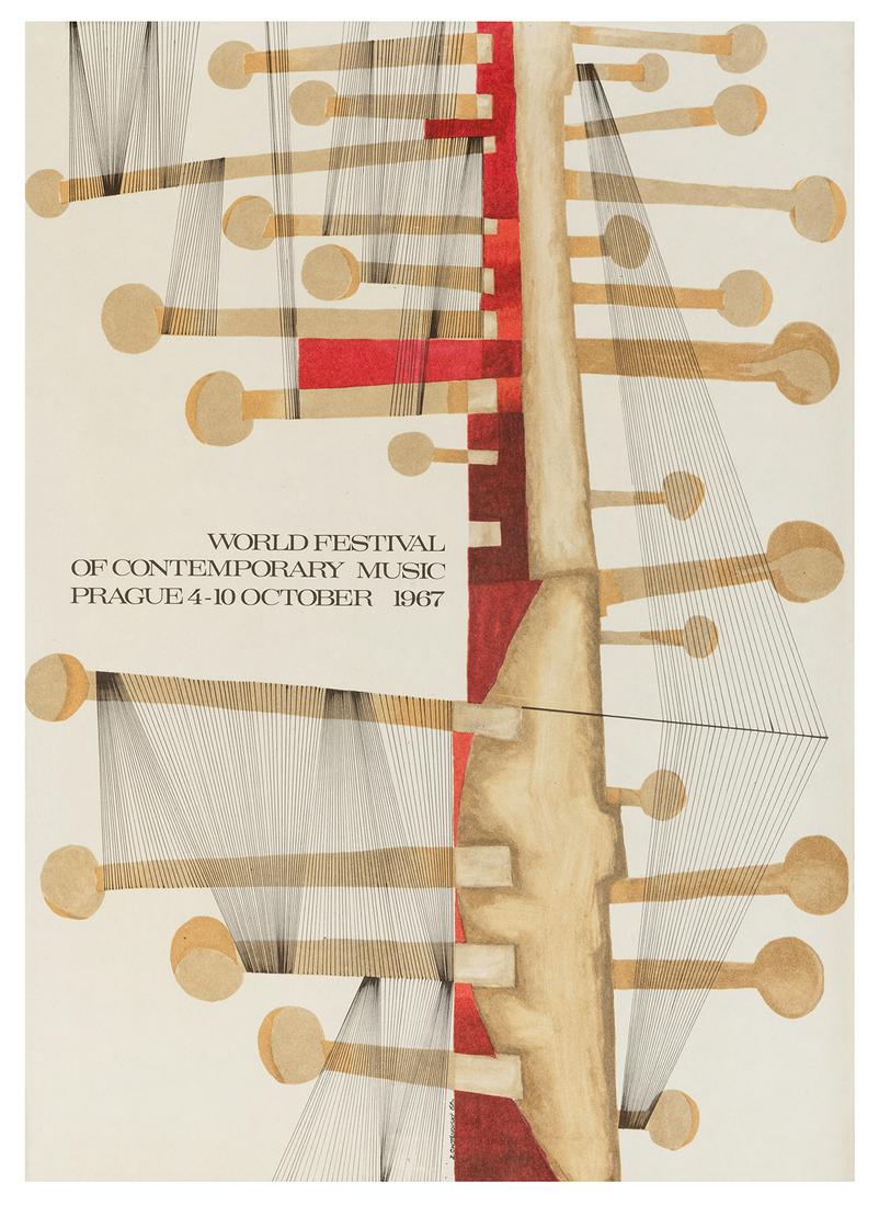 World Festival of Contemporary Music. Prague. 1967.: World Festival of Contemporary Music. Prague. 1967. Offset lithograph. 16 ½ x 11 ½”. Unmounted. A.