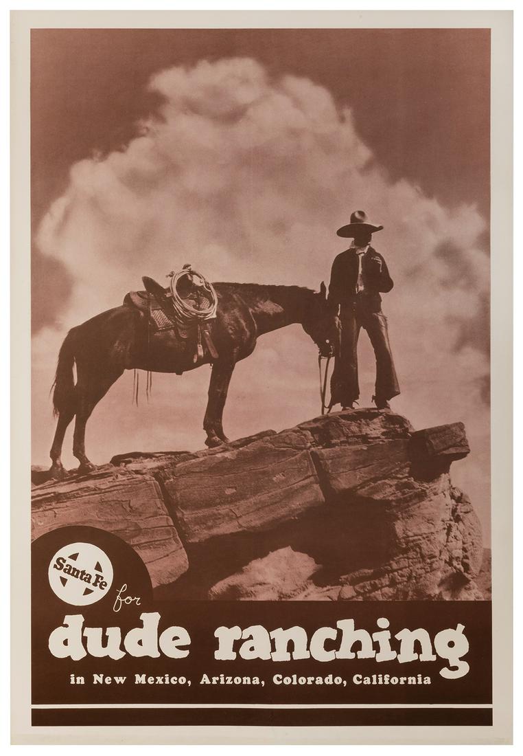 Santa Fe for Dude Ranching. Circa 1940s. Photographic (1 of 1)