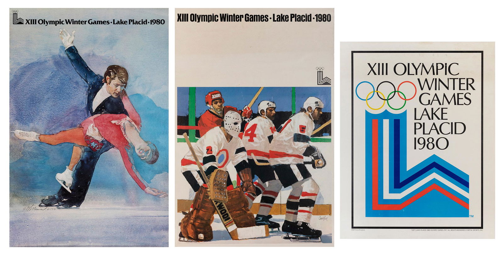 Trio of 1980 Winter Olympics posters. Three posters (1 of 4)