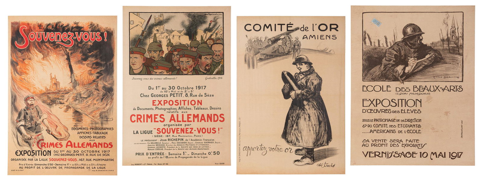 [WORLD WAR I] Group of 4 French exposition / war (1 of 5)