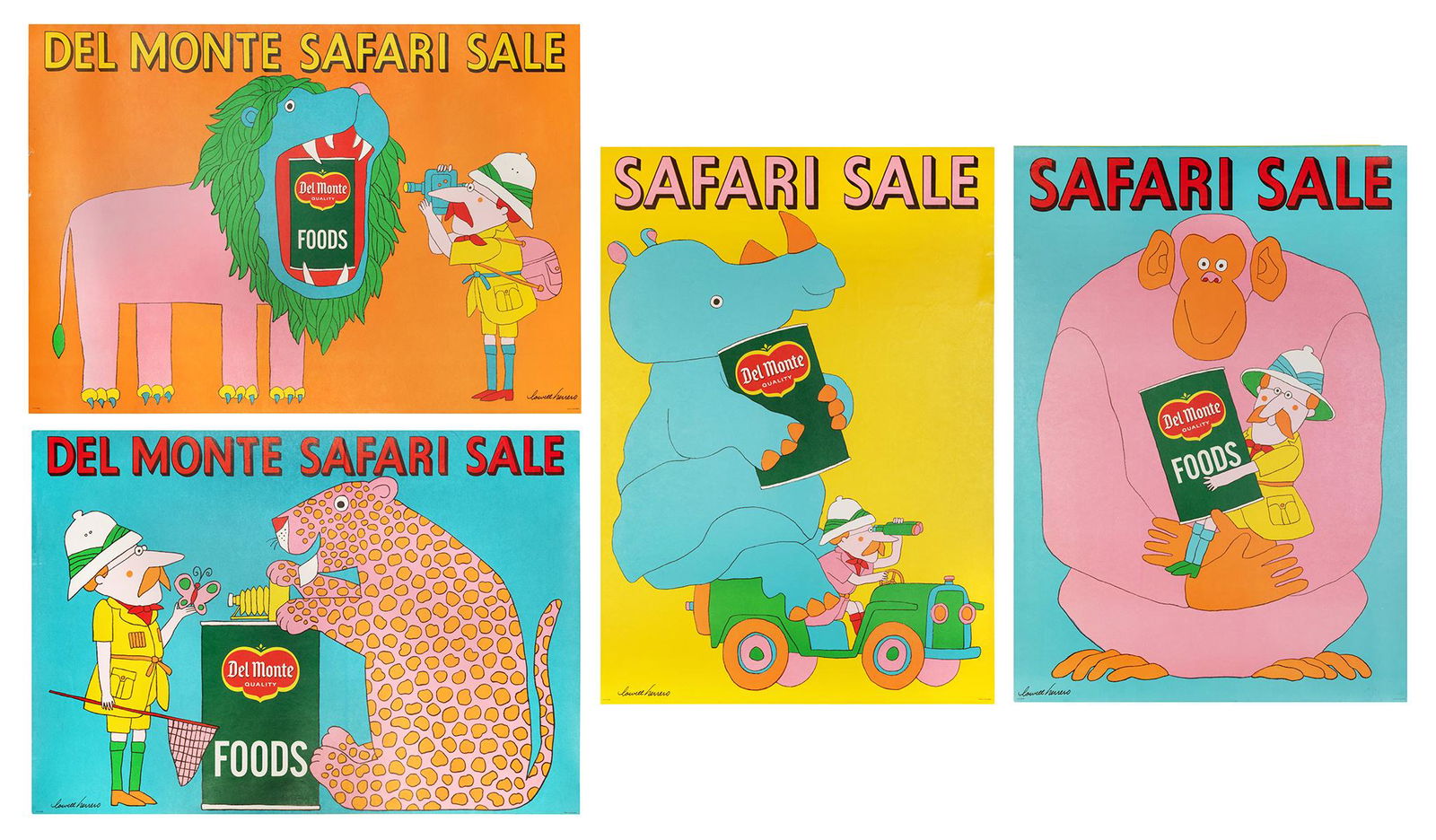 HERRERO, Lowell (1921-2015). Group of 4 Del Monte Safar (1 of 5)