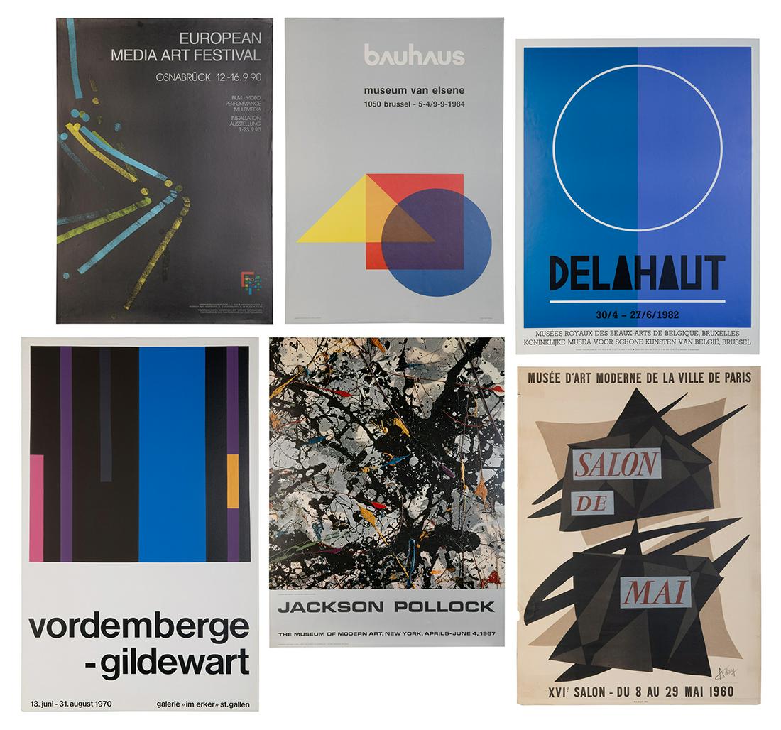 A group of 6 art exhibition posters. Including a poster (1 of 7)