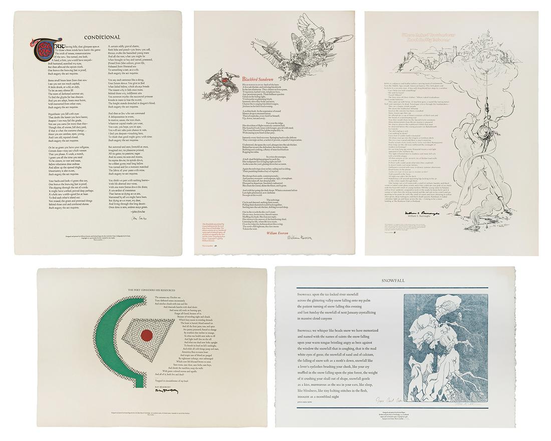 [LITERATURE]. A group of 5 signed author broadsides, (1 of 11)