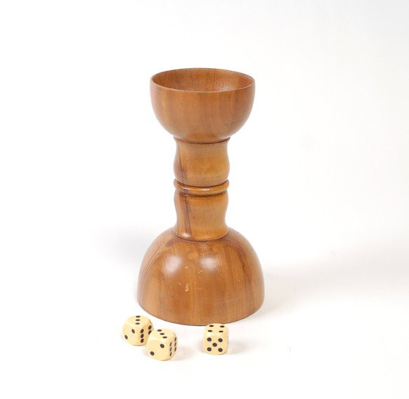 Hazard Horn. Turned wooden horn: Hazard Horn. Turned wooden horn includes three ½" cream-colored ball-cornered magnetic dice manufactured by a well-known American maker of gaffed dice. Dice are of exceptional quality. Horn is ungimm