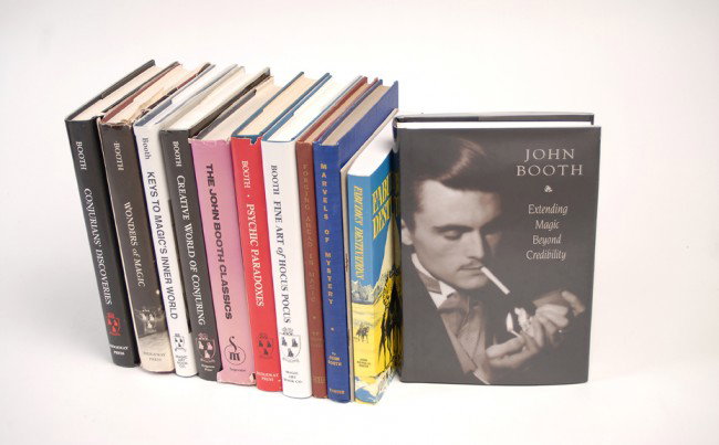 Collection of twelve John Booth magic books: Booth, John. Collection of twelve John Booth magic books. Including Conjurians' Discoveries (1992), Creative World of Conjuring (1990), Extending Magic Beyond Credibility (2001), Fabulous Destinations