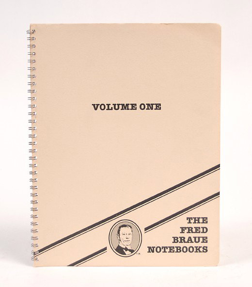 Braue, Frederick. The Fred Braue Notebooks. : Braue, Frederick. The Fred Braue Notebooks. Oakland, 1985 - 1997. Publisher's wraps, illustrated with line drawings. Eight wire-bound volumes with prospectus. 4to. Good condition.
