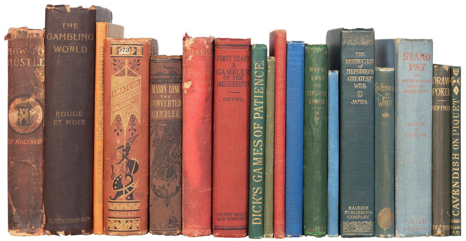 [CARDS AND GAMES]. A group of 18 vintage books.: [CARDS AND GAMES]. A group of 18 vintage books. Including: “BERKELEY.” Dominoes and Solitaire. New York: Frederick A. Stokes Company, 1890. Publisher’s printed boards on green cloth 