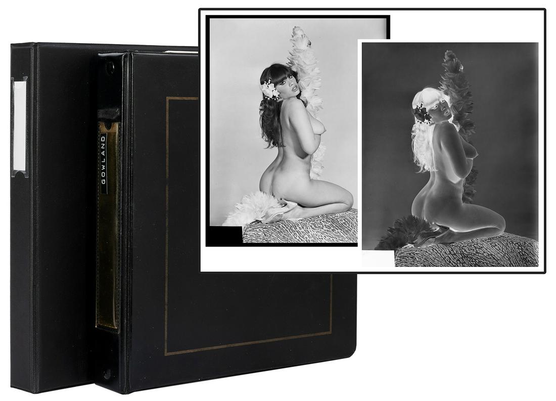 1960s-70s Pin-up Model Photo Collection. Collection of: 1960s-70s Pin-up Model Photo Collection. Collection of assorted 8 x 10” black and white negatives, 2 ¼ x 2 ¼” negatives, as well as strip and single contact prints of adult model