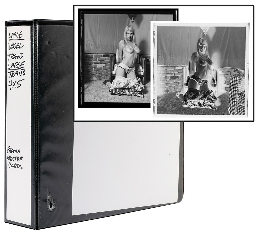 1960s-70s Pin-up Models Photo Collection. Collection of: 1960s-70s Pin-up Models Photo Collection. Collection of 91 original 2 ½ x 2 ½” original color photo transparencies of pin-up and adult models by various photographers, including Ron Vo