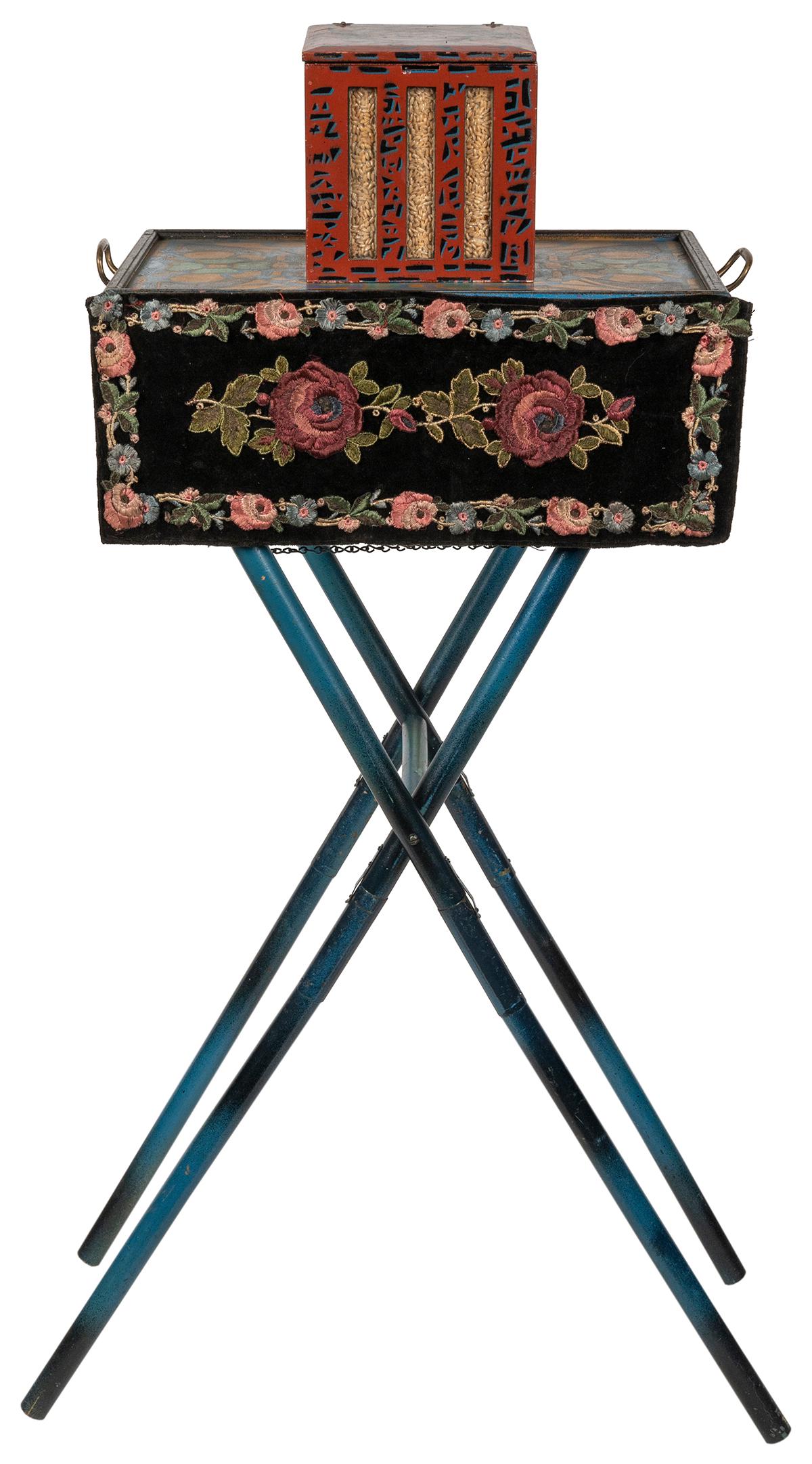 Chest of Chu Chin Chow. Los Angeles: F.G. Thayer, ca.: Chest of Chu Chin Chow. Los Angeles: F.G. Thayer, ca. 1930. Rice is poured into a box on a skeleton stand. The grains can be seen through windows in the front of the box, but moments later, vanish vis