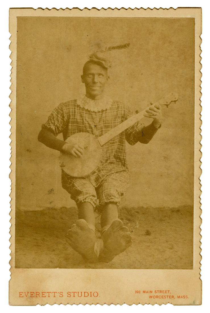 [CLOWNS]. Cabinet card portrait of a musical clown. Worcest... (1 of 1)