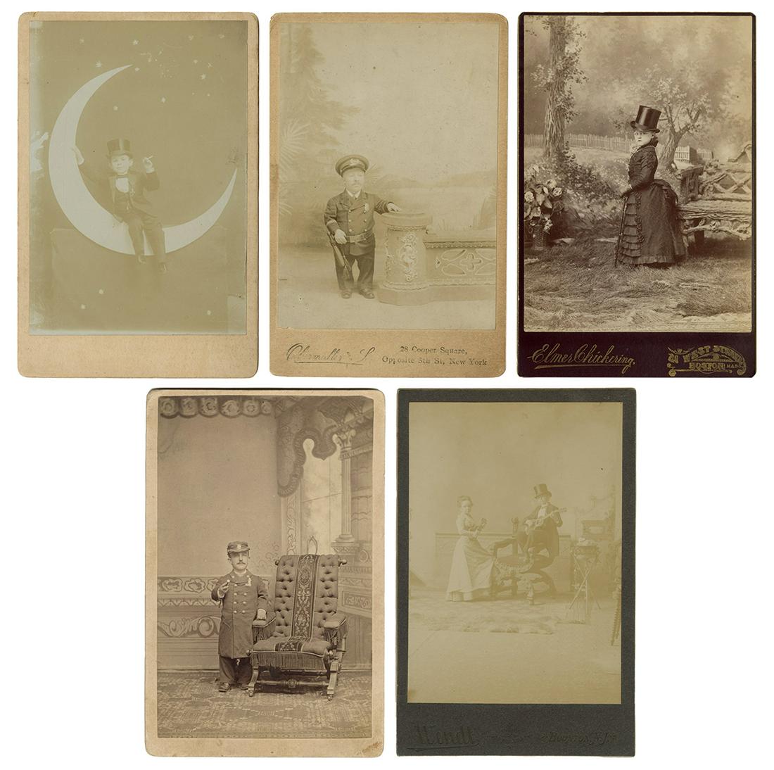 [LITTLE PEOPLE]. Five remarkable cabinet card portraits of ... (1 of 1)