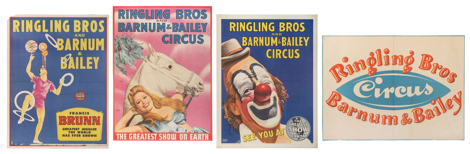 Four Ringling Bros. and Barnum & Bailey posters. Circa 1940... (1 of 5)