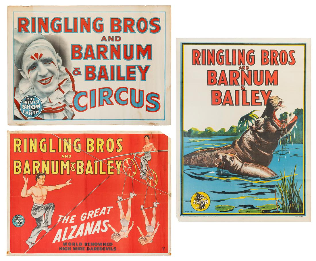 Ringling Brothers and Barnum & Bailey. Three half-sheet pos... (1 of 4)
