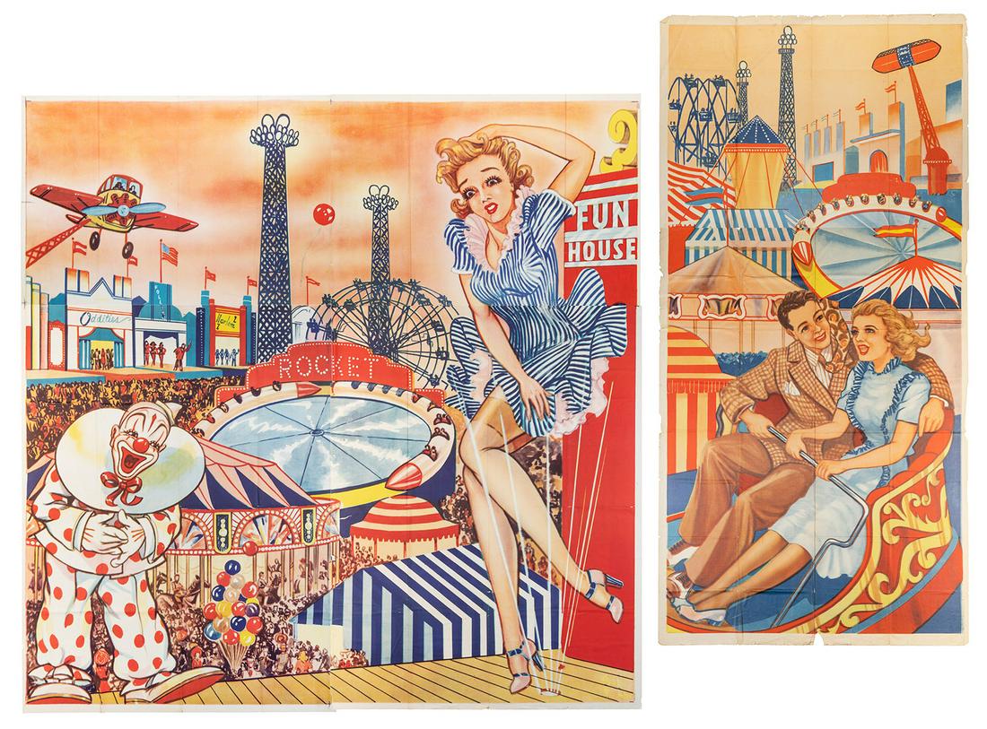 Pair of amusement park posters. Circa 1960s. Including a 3 ... (1 of 1)