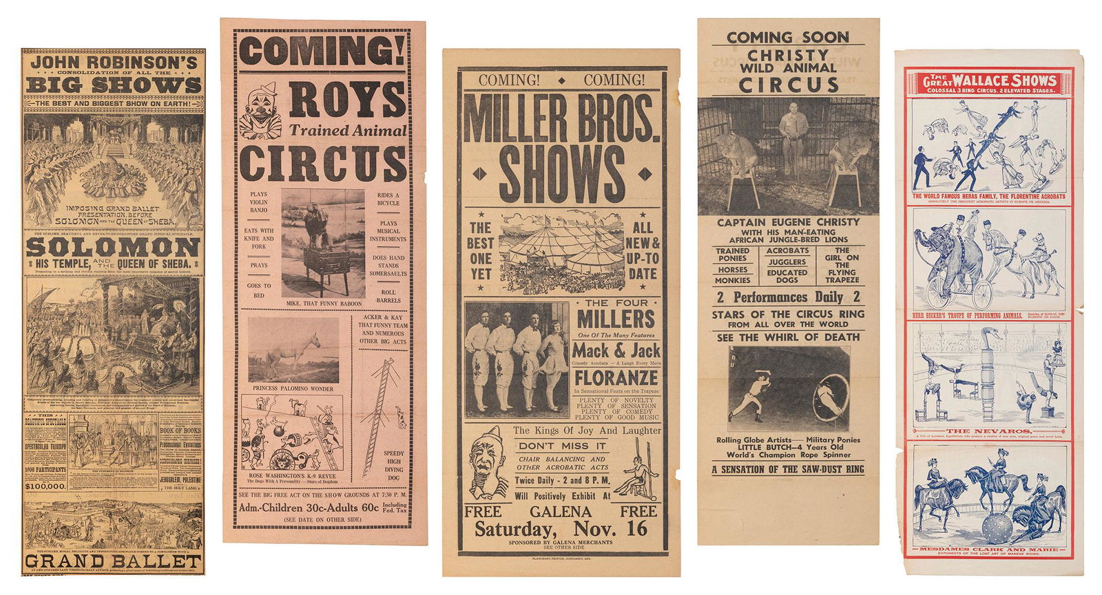Collection of 39 American circus broadside posters. 20th ce... (1 of 6)