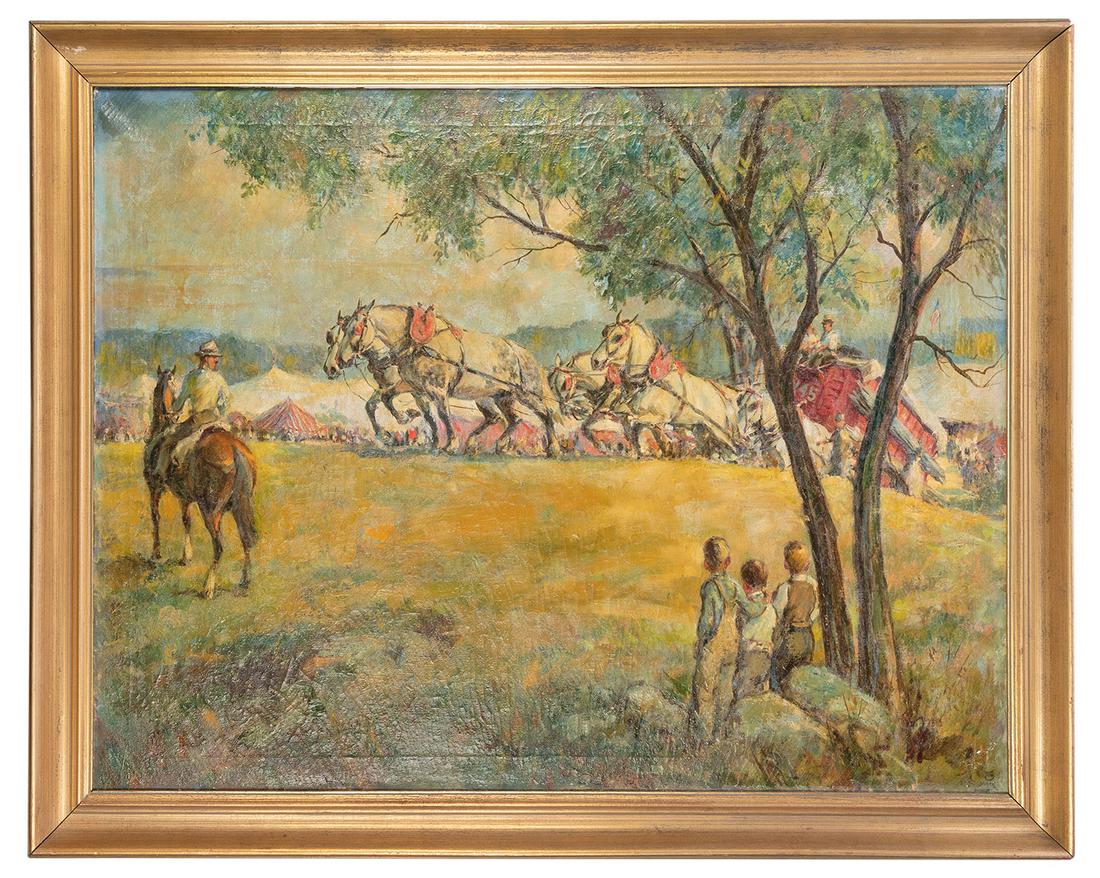 Untitled, Early 20th Century American Circus Painting. Oil ... (1 of 1)