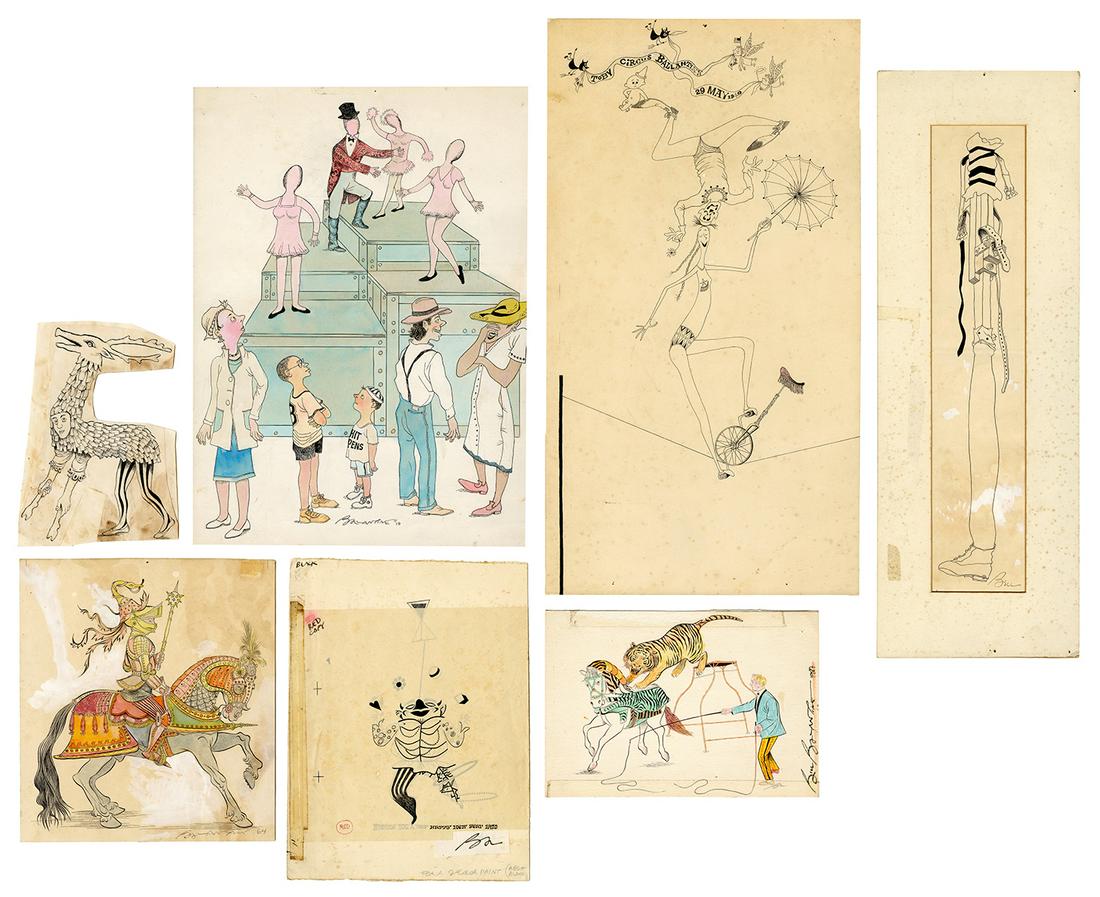 BALLANTINE, Bill (1910-1999). Group of circus illustration ... (1 of 7)