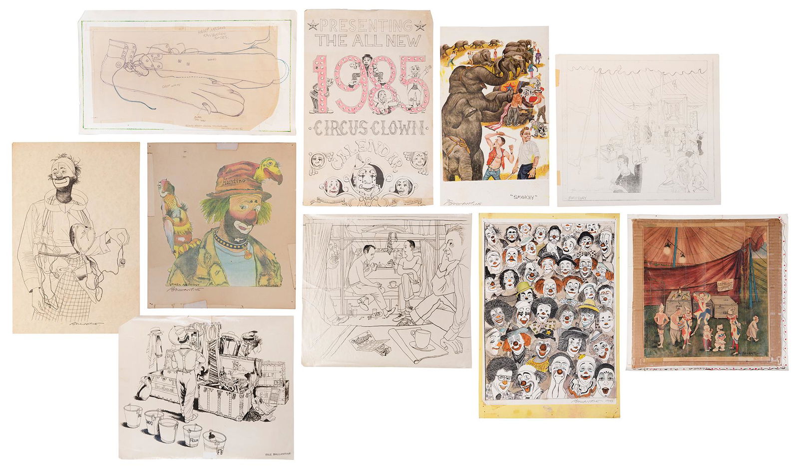 BALLANTINE, Bill (1910-1999). Large collection of circus il... (1 of 11)