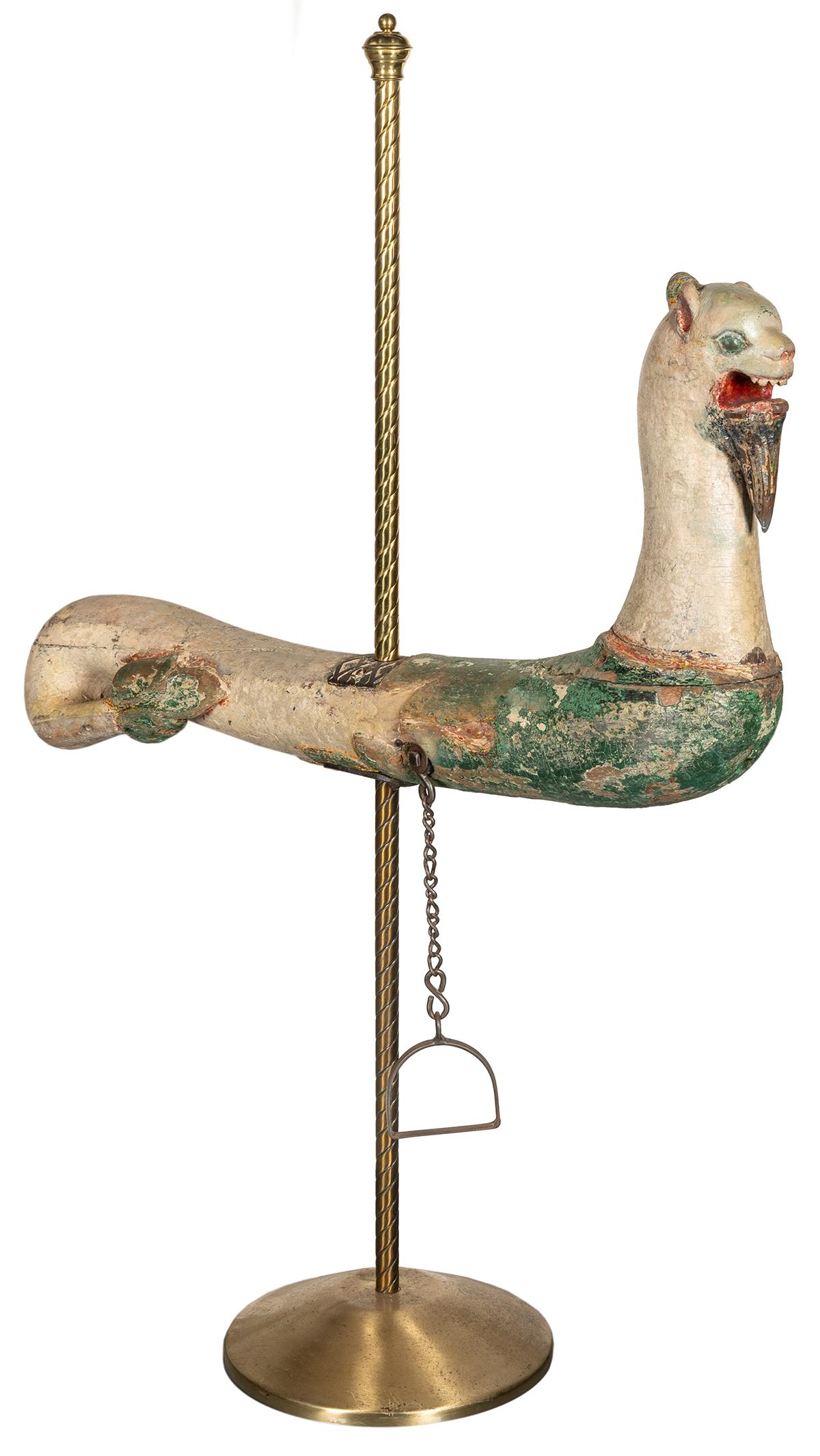 Carousel Lindworm Mythical Figure. 20th century. Carved woo... (1 of 5)