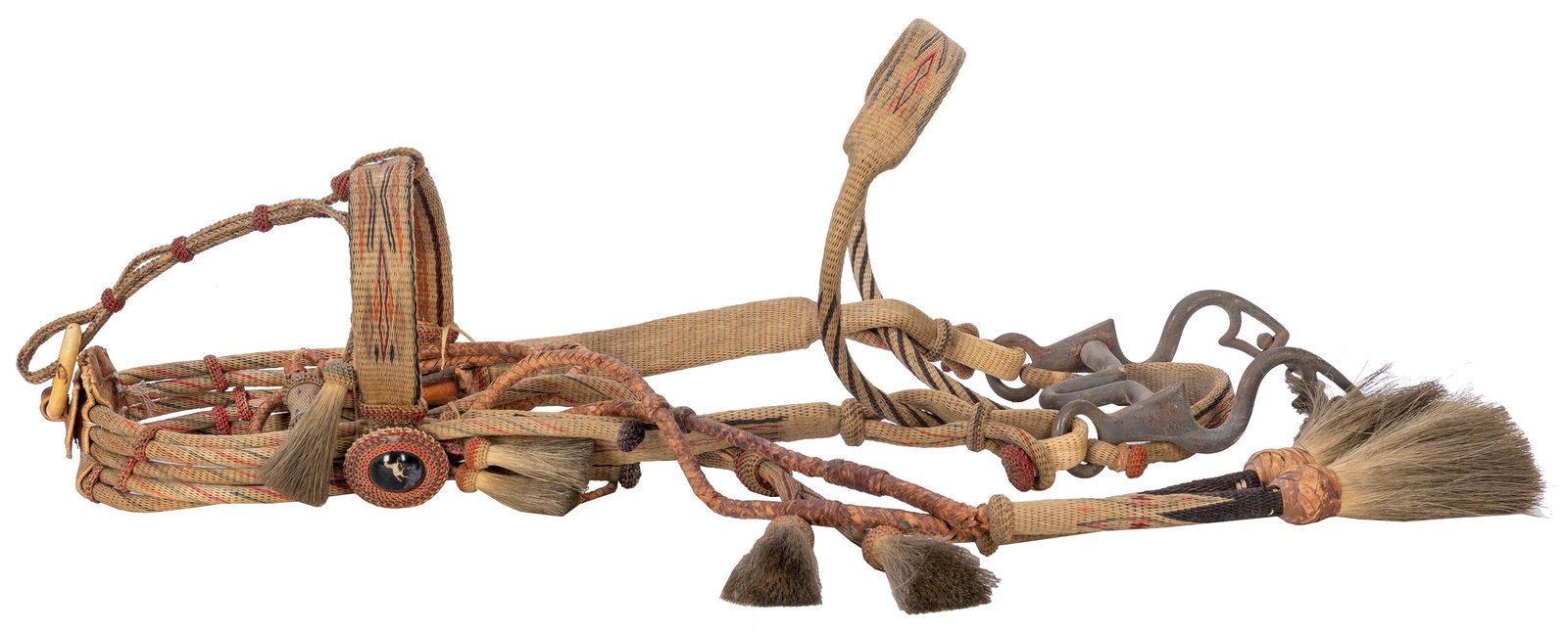 Horsehair Bridle. Circa 1900. Colorful bridle with headstal... (1 of 4)