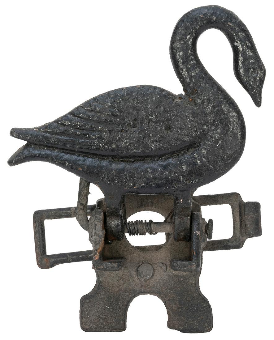 Cast Iron Swan Shooting Target. Circa 1900s. Carnival shoot... (1 of 1)