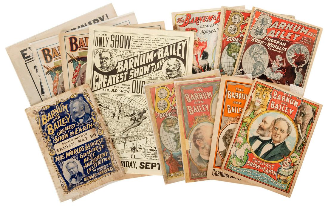 [BARNUM & BAILEY]. Group of 13 circus couriers. Circa 1900s... (1 of 1)