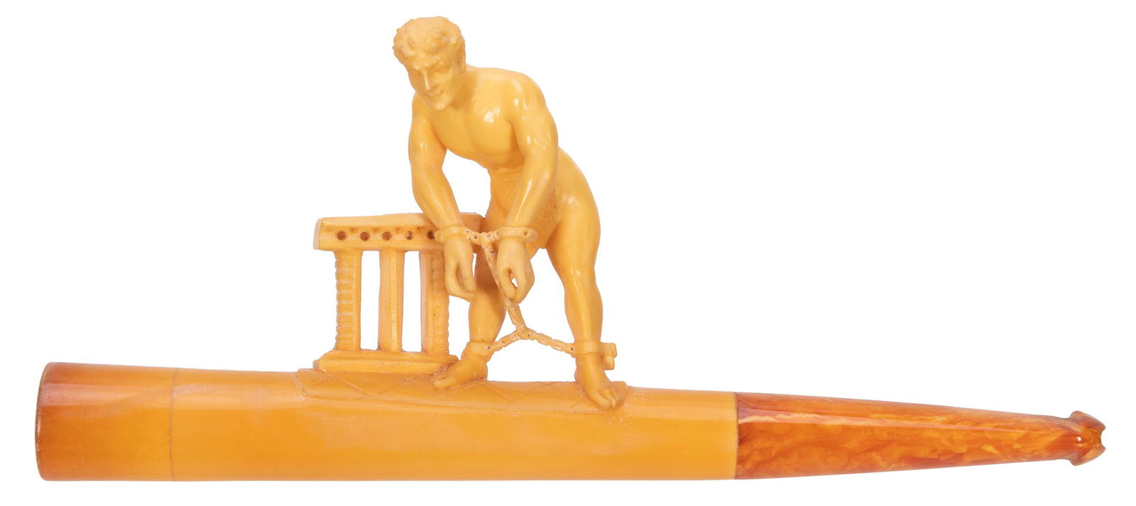 HOUDINI, Harry (Ehrich Weisz). Carved Meerschaum Cheroot Ho...