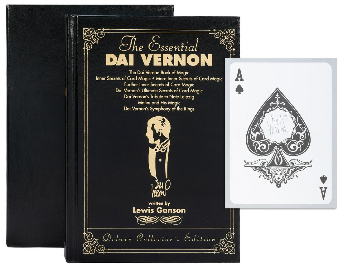 VERNON, Dai. The Essential Dai Vernon. Tahoma: L&L Publishi...: VERNON, Dai. The Essential Dai Vernon. Tahoma: L&L Publishing, 2009. Number one of a deluxe edition of three hundred. Signed and numbered by Dai Vernon. Publisher’s own copy. Illustrated with ph