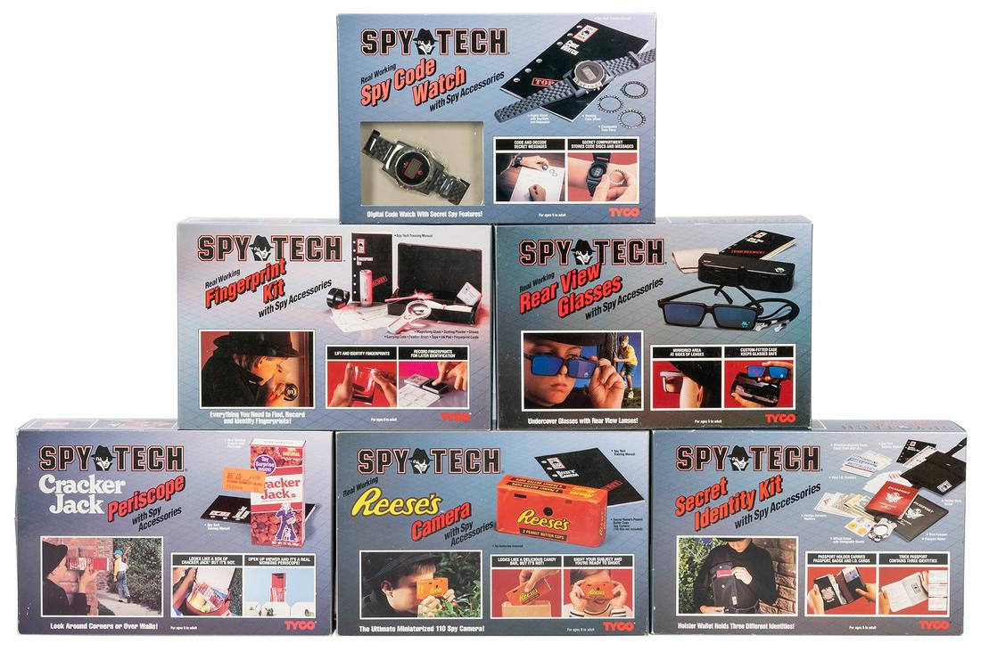 Tyco Spy Tech Toy Lot (6). Tyco, 1989/92. Six spy toys in o... (1 of 1)