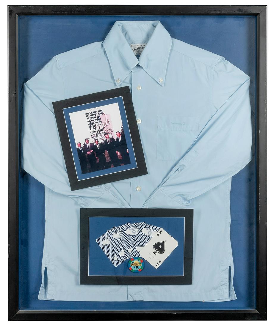 Sammy Davis Jr. Custom Shirt. A blue button-down shirt by N... (1 of 1)
